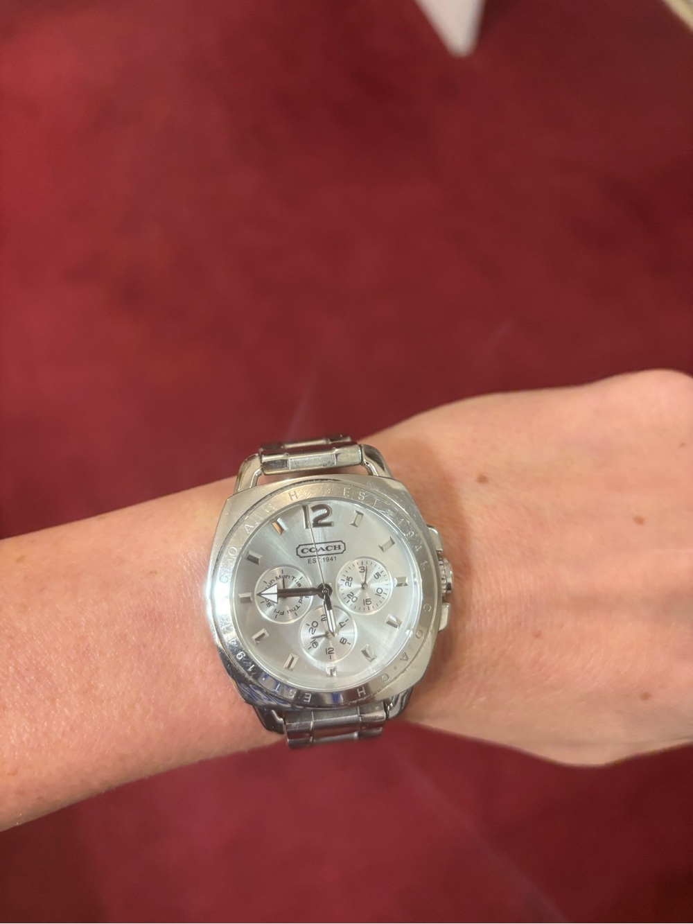 Coach Silver-tone Men's Chronograph Bracelet Watch